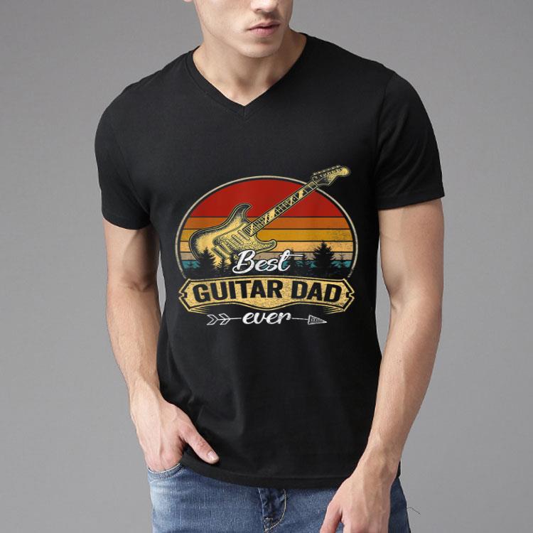 Best Guitar Dad Ever Vintage Sunset Guitarist Shirt