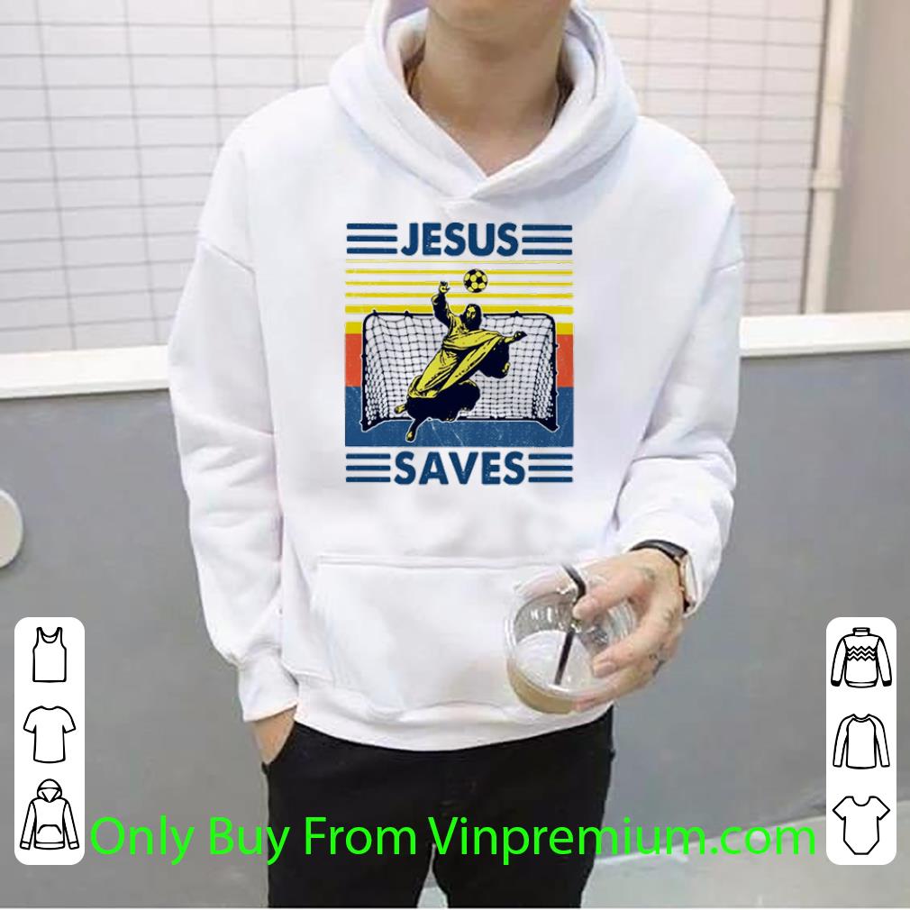 be549a29 great vintage jesus saves the ball playing soccer shirt 4 - Great Vintage Jesus Saves The Ball Playing Soccer shirt