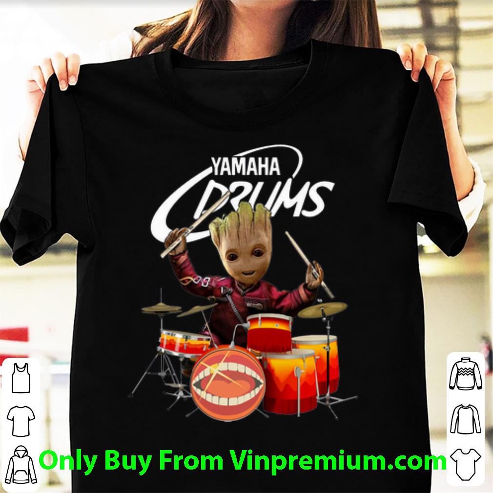 Nice Yamaha Drums Baby Groot Show Animal Playing Drum shirt