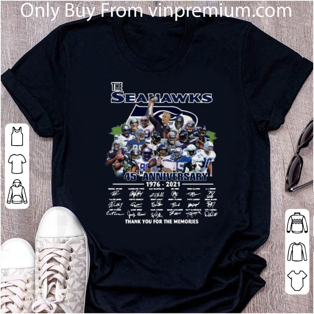 Hot The Seahawks 45th Anniversary Thank You For The Memories Signatures shirt