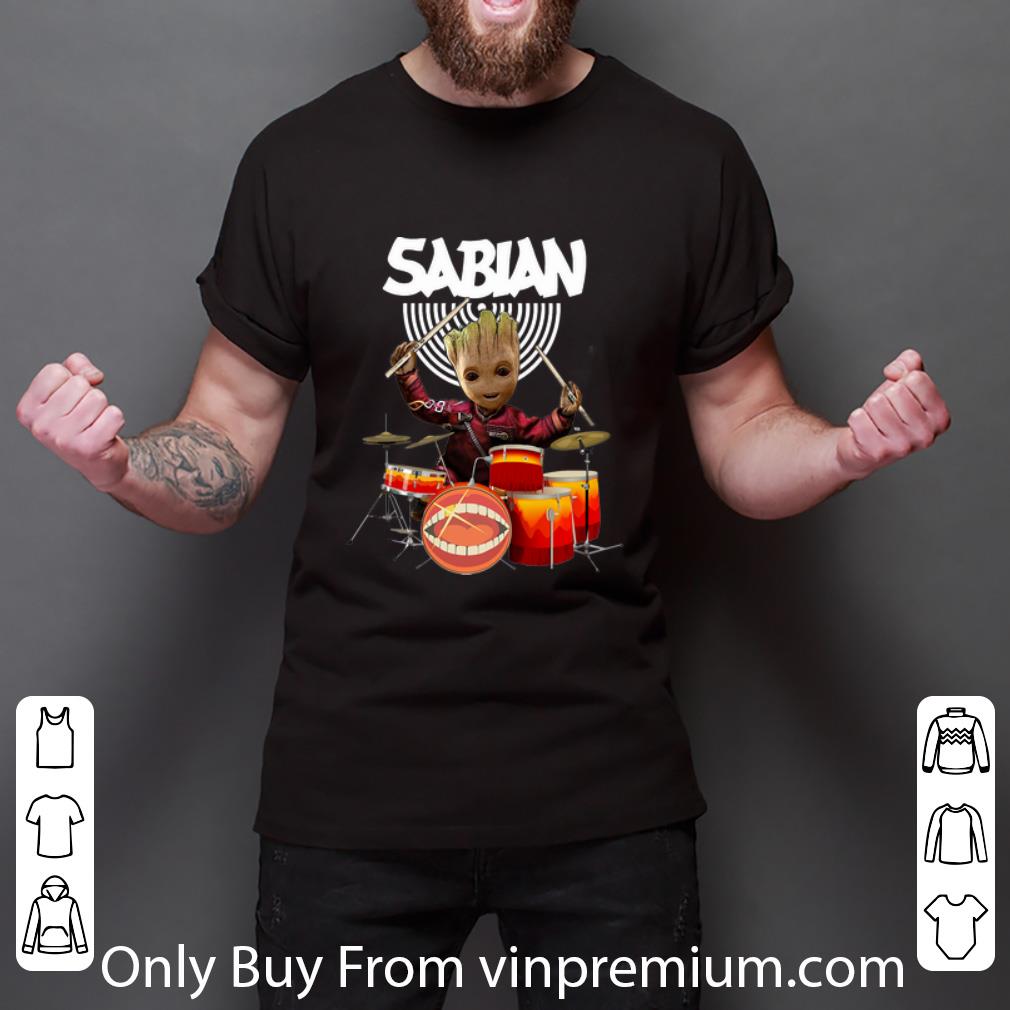 Premium Sabian Baby Groot Show Animal Playing Drum shirt