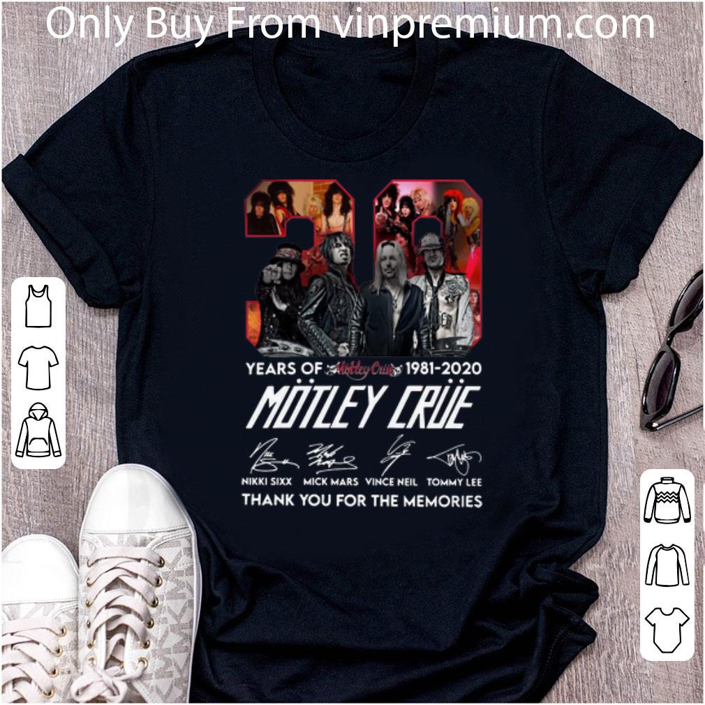 Official 39 Years Of Motley Crue Thank You For The Memories Signature shirt