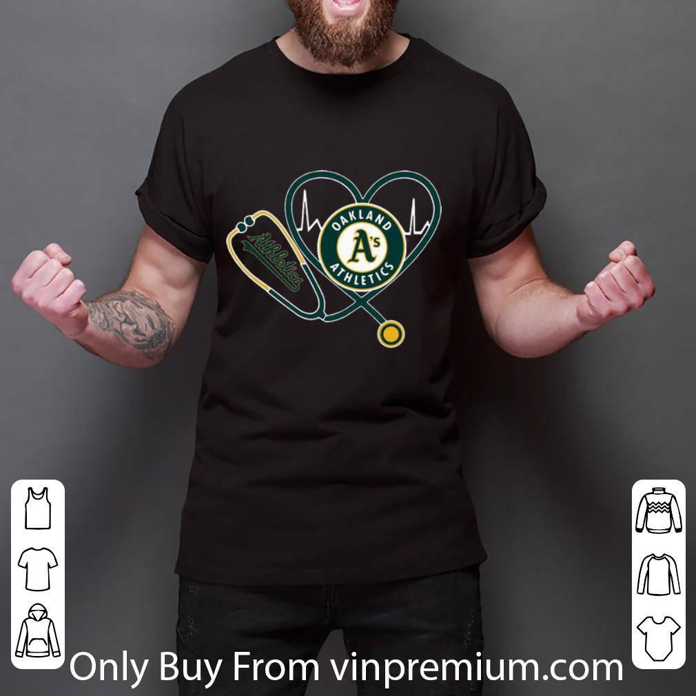 Hot Oakland Athletics Nurse Heartbeat Stethoscope shirt