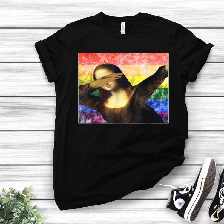 Dabbing Mona Lisa LGBT Rainbow Art for Pride LGBT Support Shirt