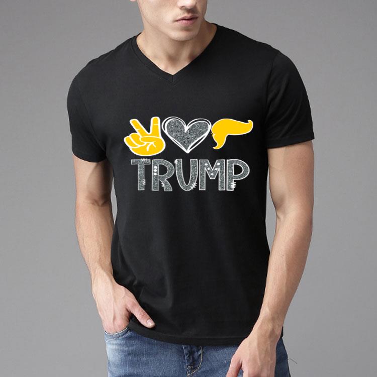 Cute Peace Heart Love Trump Donald Hair Republican Shirt