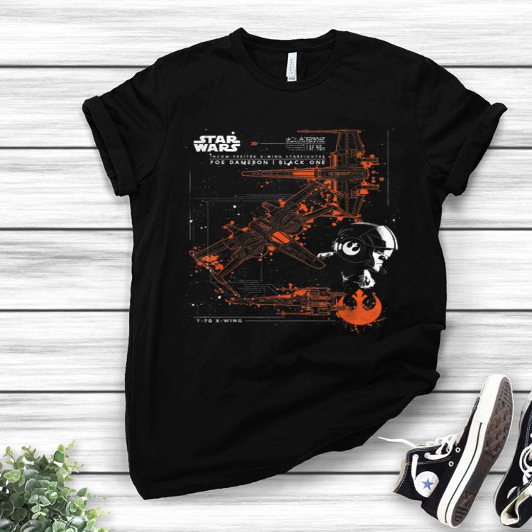 Star Wars Last Jedi Poe X-Wing Black One Schematic Shirt