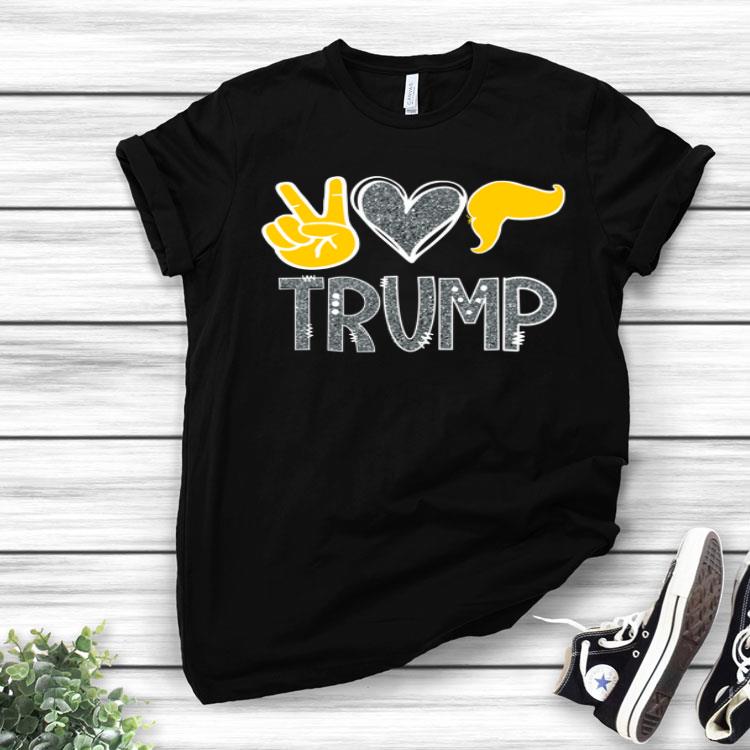 Cute Peace Heart Love Trump Donald Hair Republican Shirt