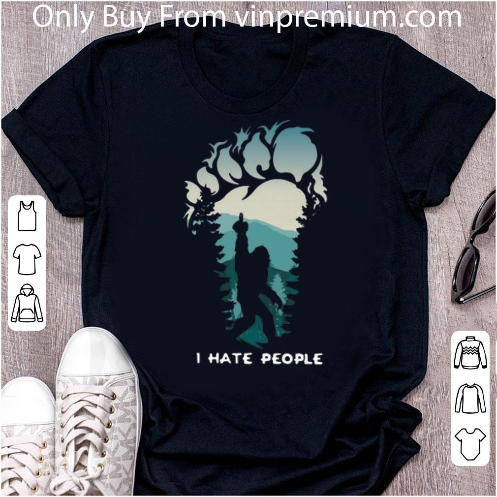 Hot Bigfoot I Hate People Middle Finger shirt