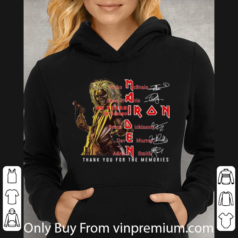 34301d5f great iron maiden 45 years thank you for the memories signatures shirt 4 - Great Iron Maiden 45 Years Thank You For The Memories Signatures shirt