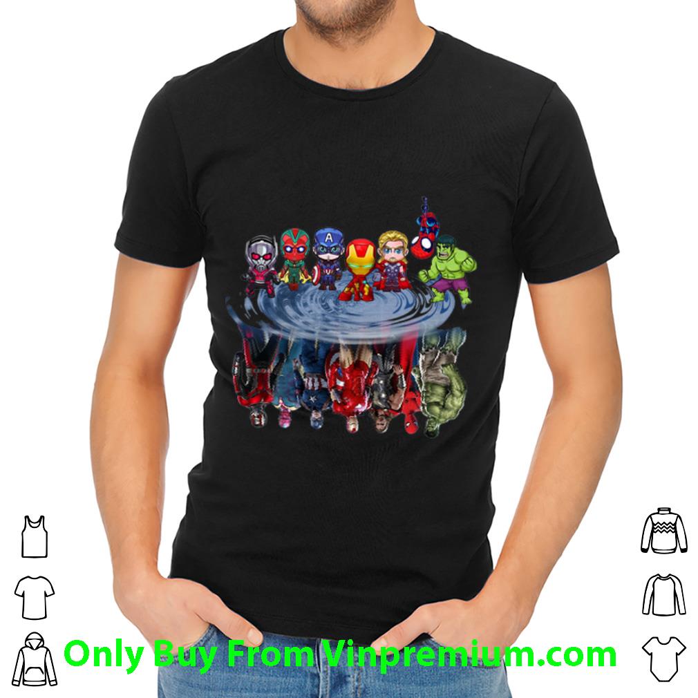 Official Avengers Iron Man Spider Man Thor Hulk Captain Water Reflection shirt