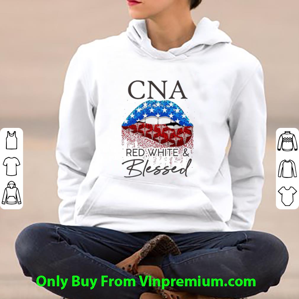 9e251b96 original lips cna red white and blessed american flag shirt 4 - Original Lips CNA Red White And Blessed American Flag shirt