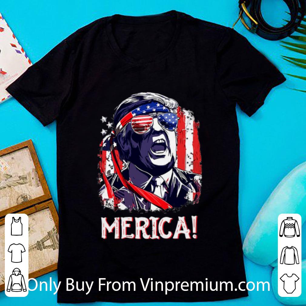 Hot Merica Donald Trump American Flag 4th Of July shirt