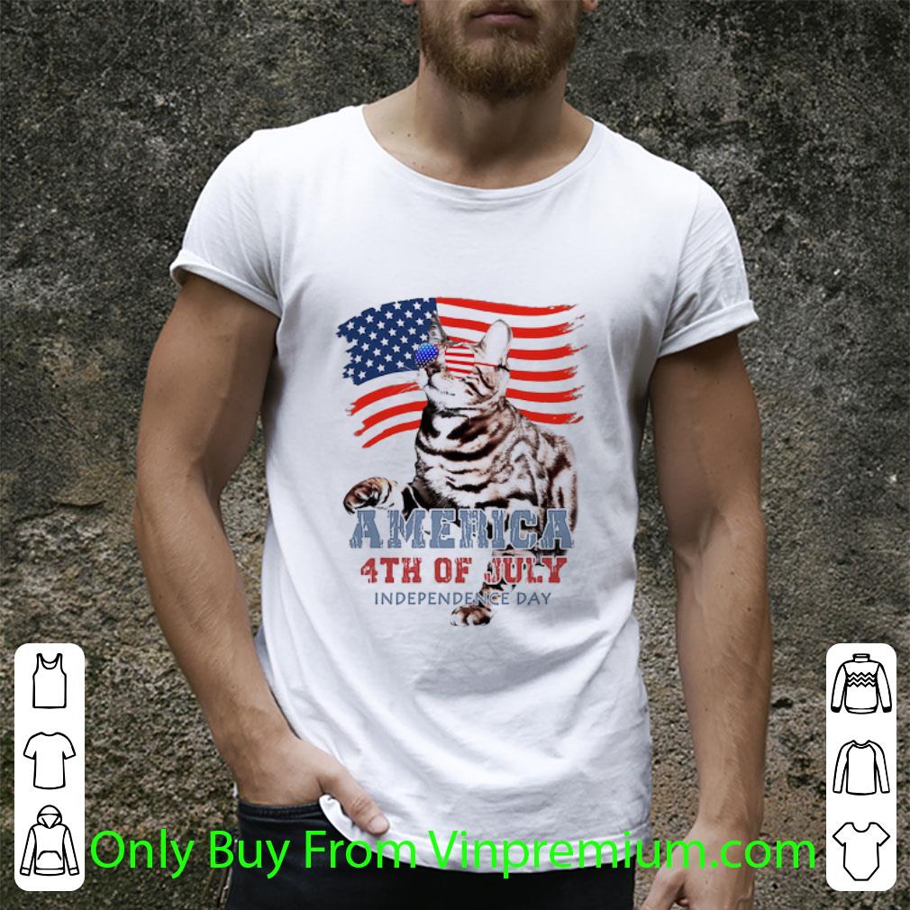 Official Cat American Flag Veteran Independence Day shirt