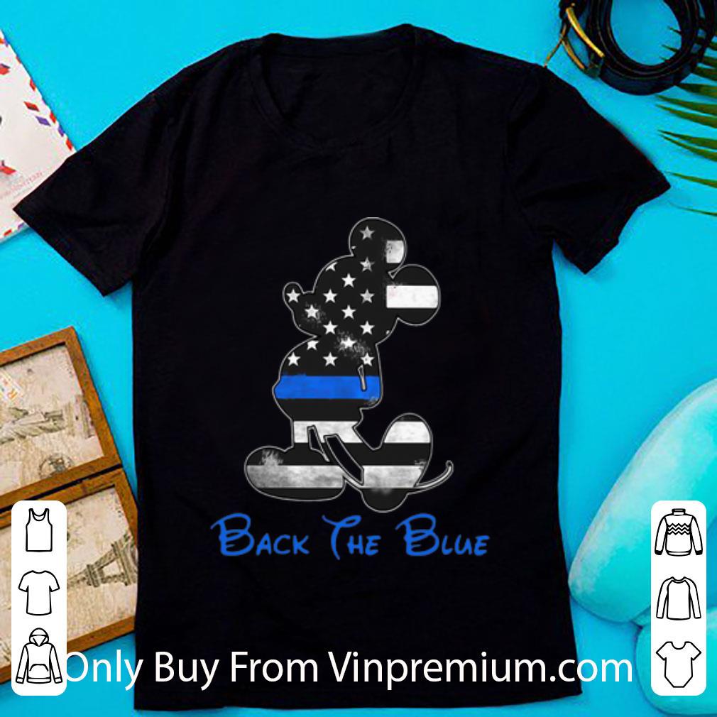 Top Mickey Mouse Back The Blue Flag shirt