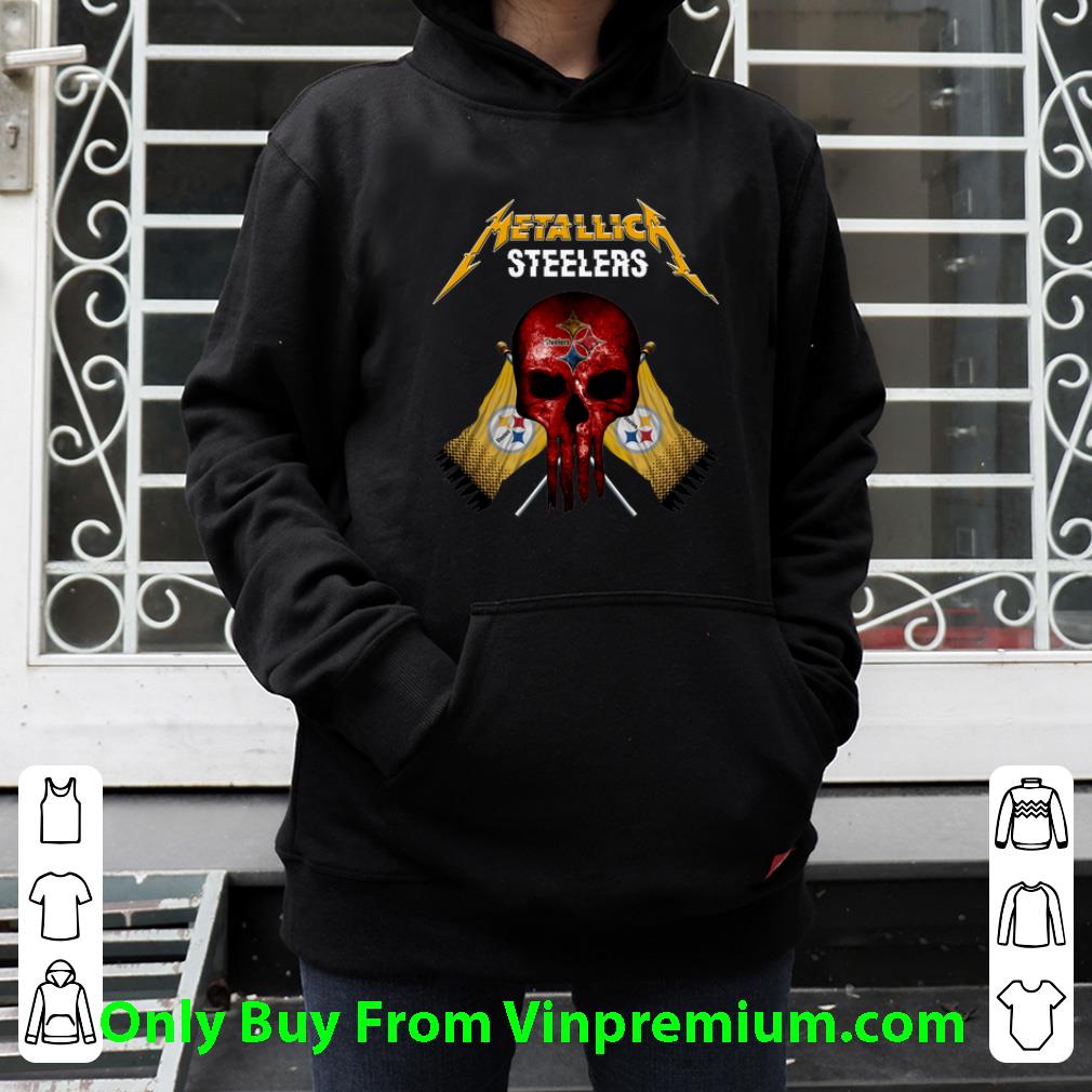 3862476a official metallic pittsburgh steelers punisher shirt 4 - Official Metallic Pittsburgh Steelers Punisher shirt