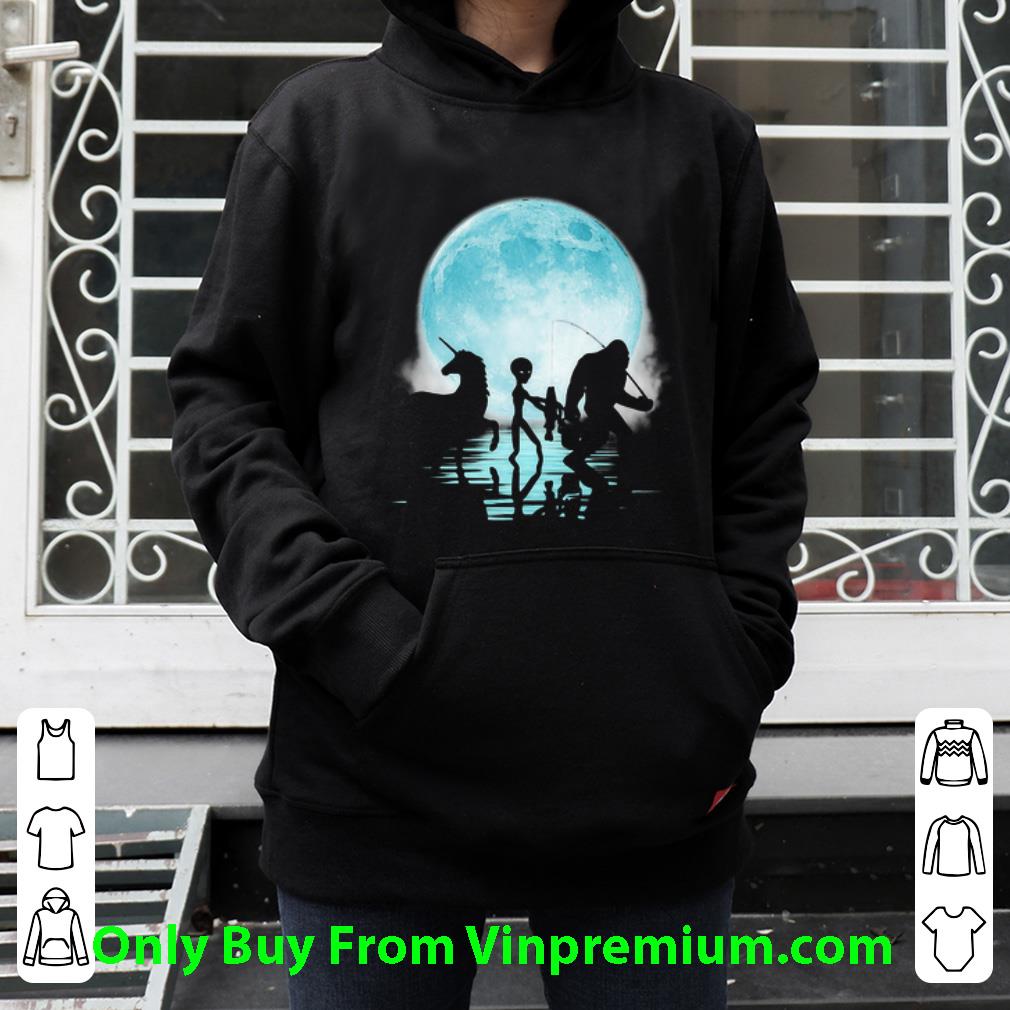 3d2200ba pretty fishing under the moon bigfoot alien and unicorn shirt 4 - Pretty Fishing Under The Moon Bigfoot Alien And Unicorn shirt