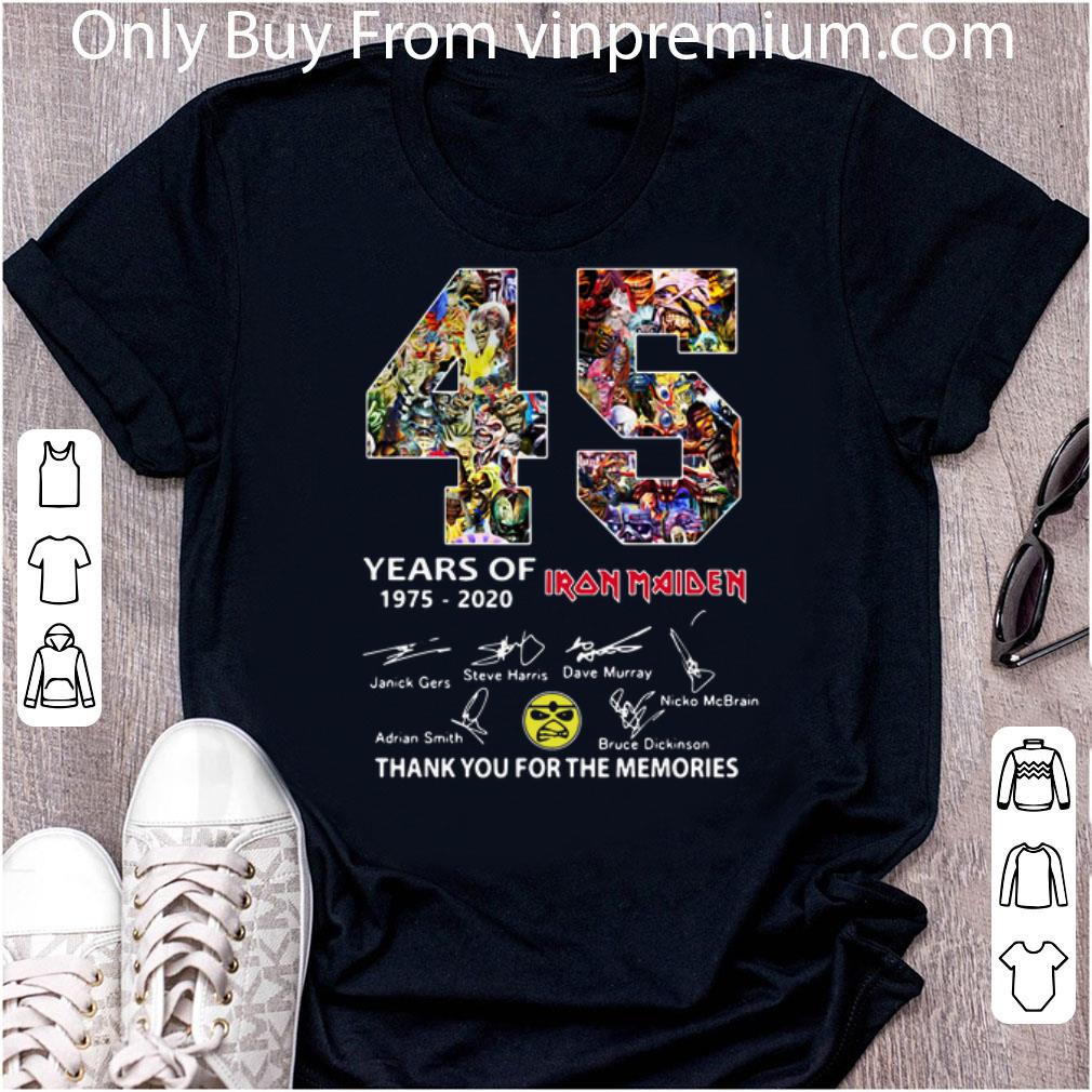 Great 45 Years Of Iron Maiden Signatures Thank You The Memories shirt