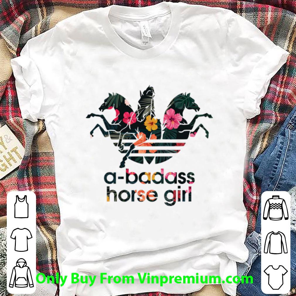Original Adidas A-badass Horse Girl Flower shirt