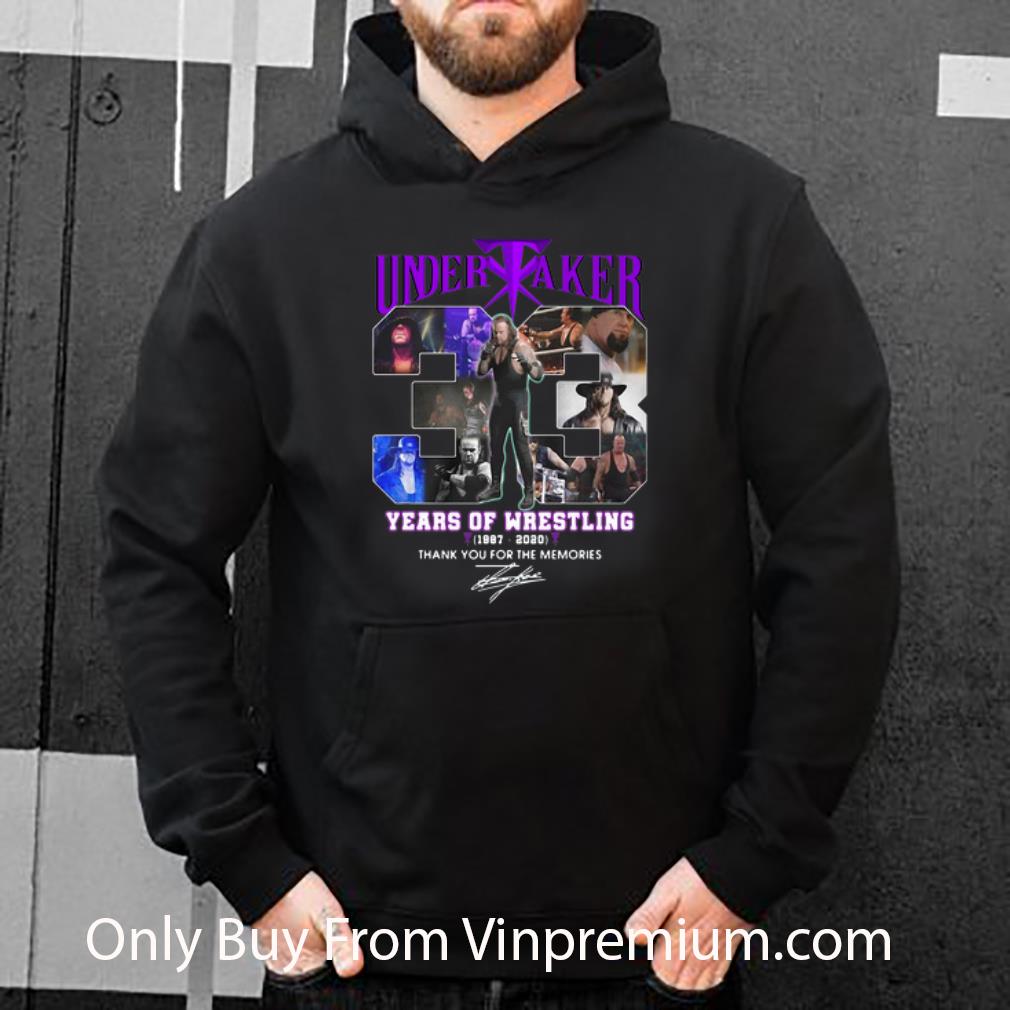 940d7807 nice undertaker 33 years of wrestling thank you for the memories signature shirt 4 - Nice Undertaker 33 Years Of Wrestling Thank You For The Memories Signature shirt