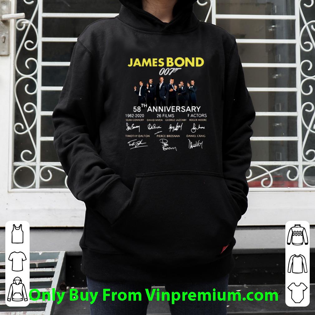 af59909a official 58th anniversary james bond 007 1962 2020 signatures shirt 4 - Official 58th Anniversary James Bond 007 1962-2020 Signatures shirt