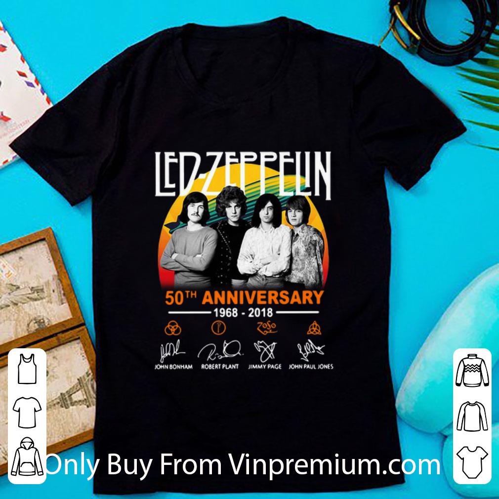 Premium Led Zeppelin 50th Anniversary 1968-2018 Signatures shirt