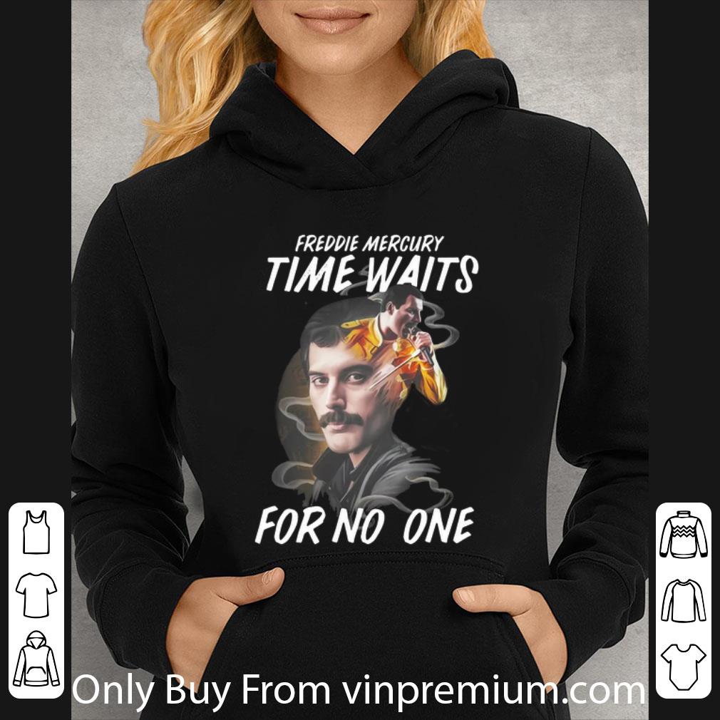 d683e12c nice freddie mercury time waits for no one shirt 4 - Nice Freddie Mercury Time Waits For No One shirt