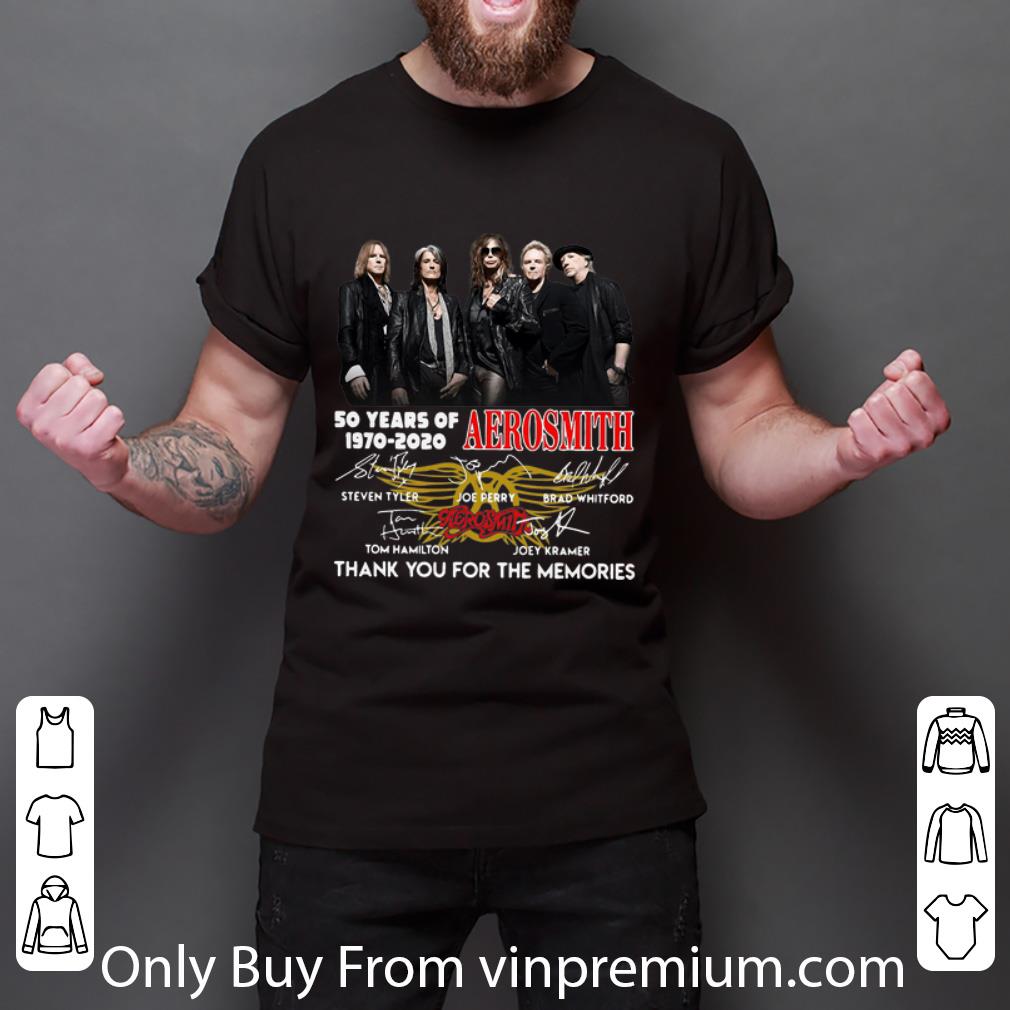 Official 50 Years Of Aerosmith Thank You For The Memories Signatures shirt