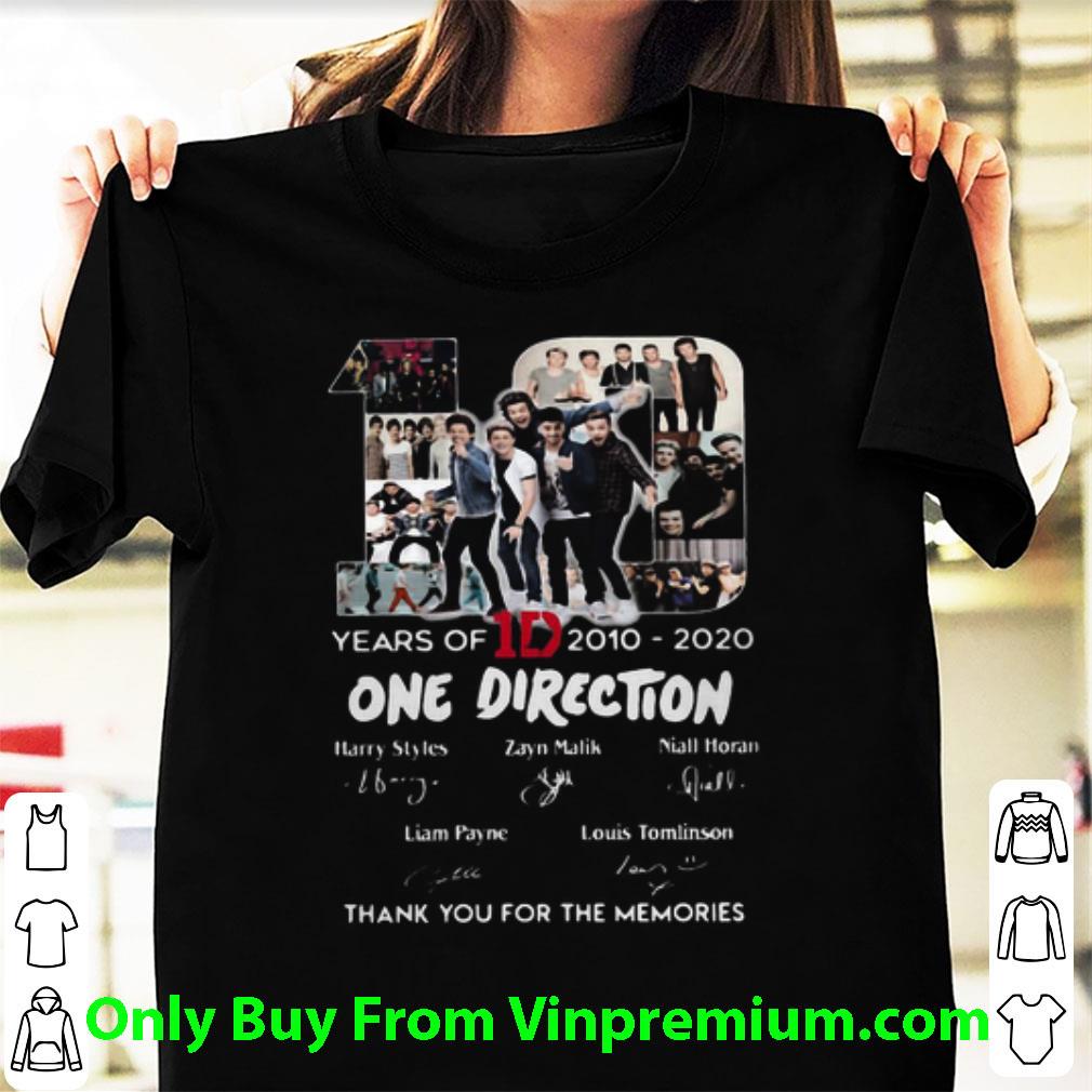 Great 10 Years Of 2010-2020 One Direction Band Signed Thank Memories shirt