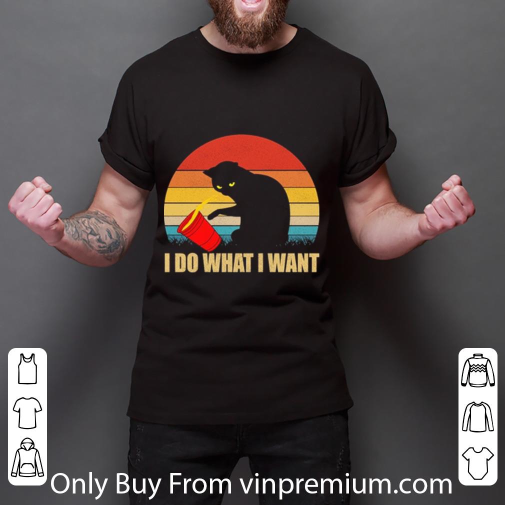 Nice Sunset Cat I do what i want vintage shirt