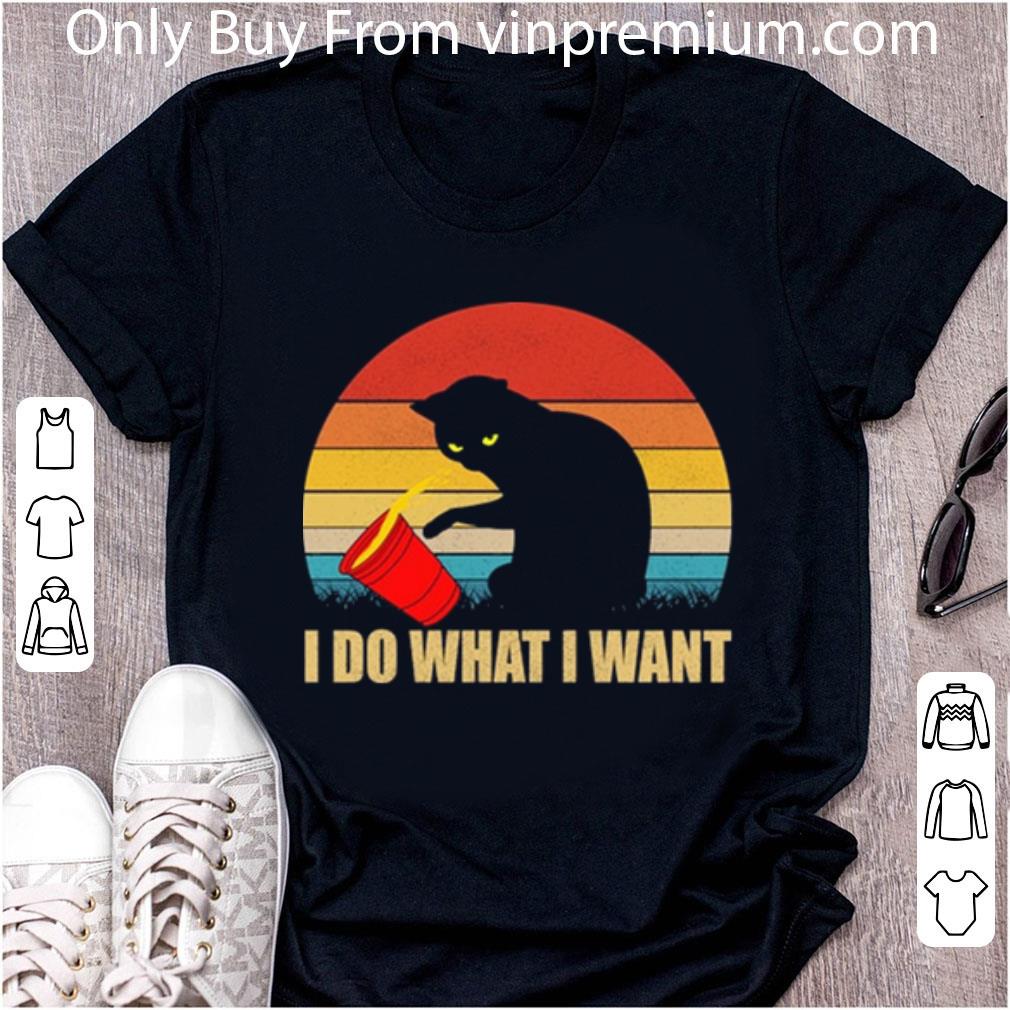 Nice Sunset Cat I do what i want vintage shirt