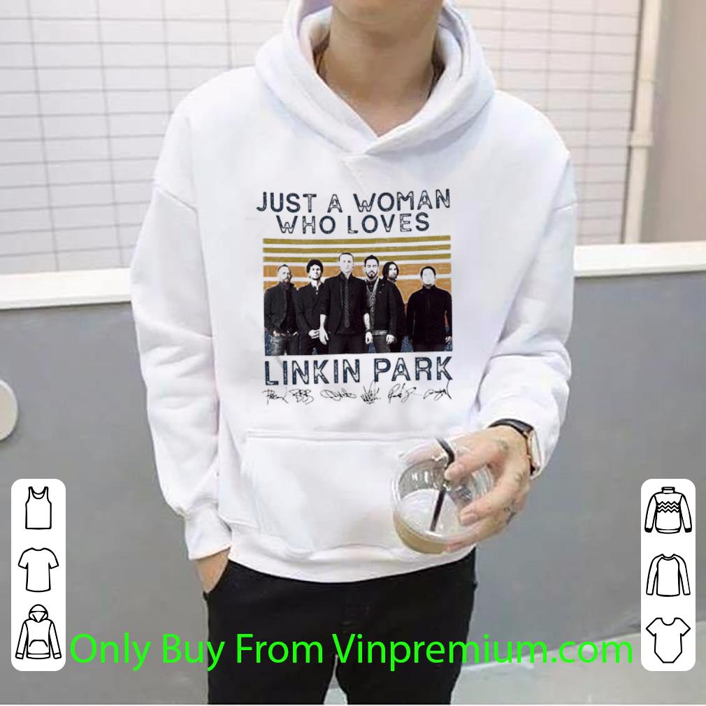 79b196a8 hot vintage just a woman who loves linkin park signatures shirt 4 - Hot Vintage Just A Woman Who Loves Linkin Park Signatures shirt