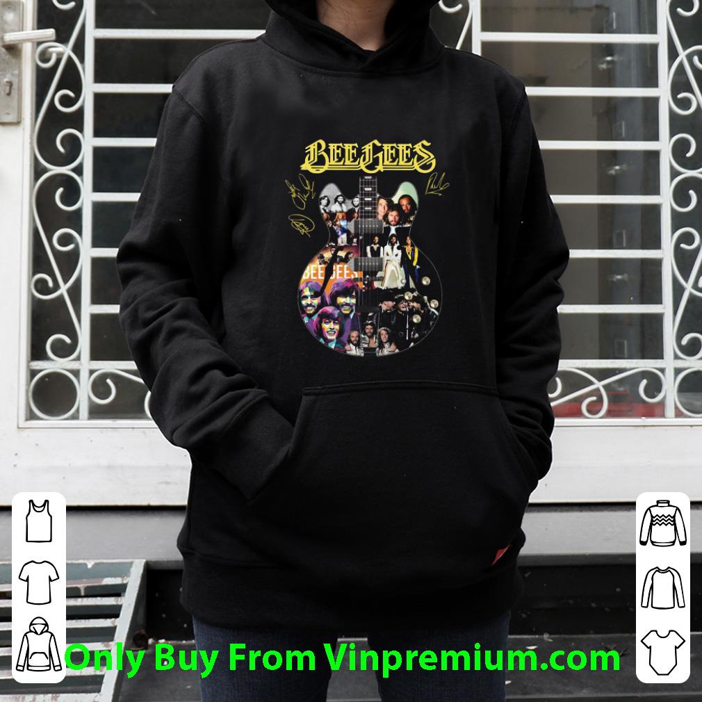 79c2a476 great guitar bee gees band members signatures shirt 4 - Great Guitar Bee Gees Band Members Signatures shirt