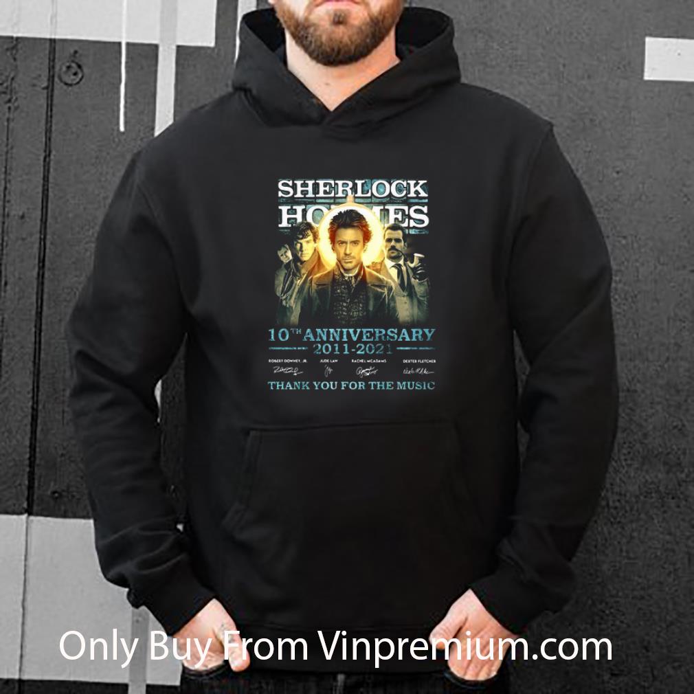 7df9f308 hot sherlock holmes 10th anniversary 2011 2021 thank you for the music signatures shirt 4 - Hot Sherlock Holmes 10th Anniversary 2011 2021 Thank You For The Music Signatures shirt