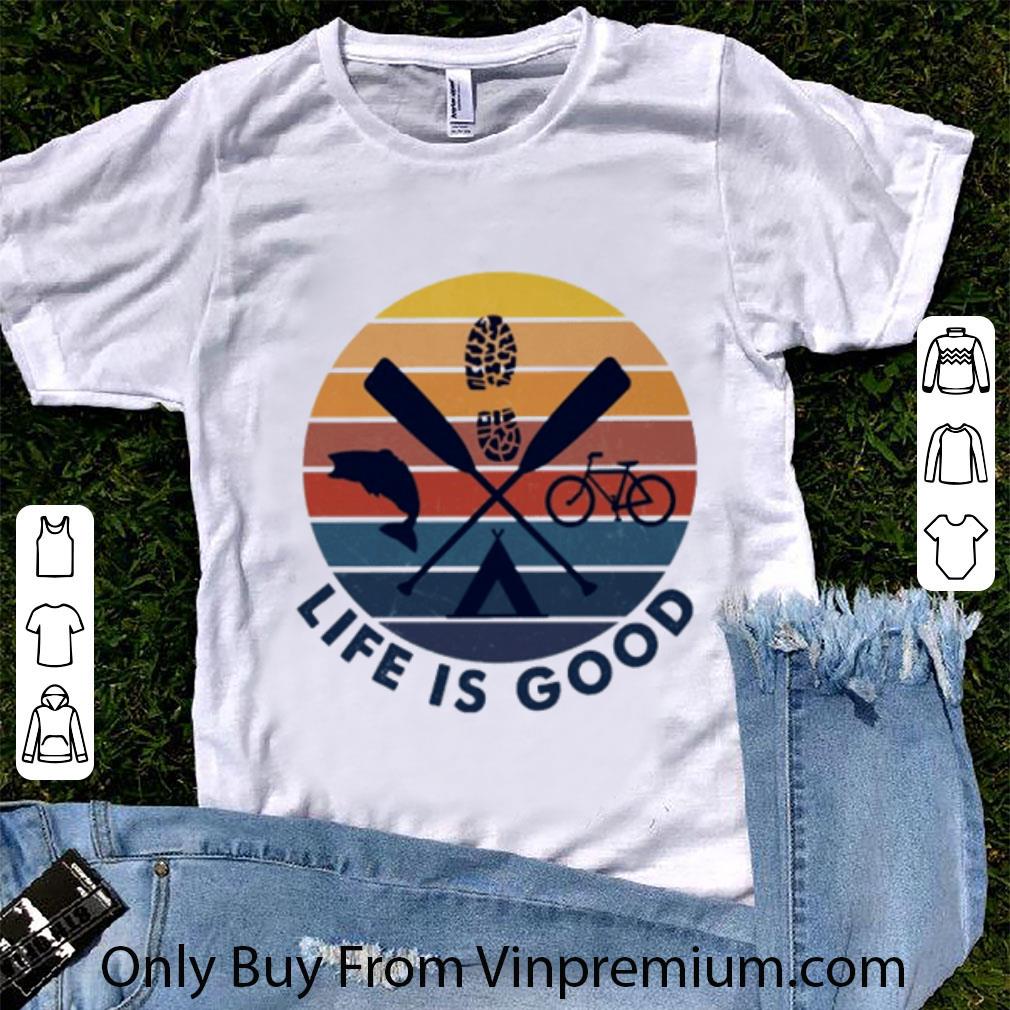 Original Vintage Bicycle Kayaking Life Is Good shirt