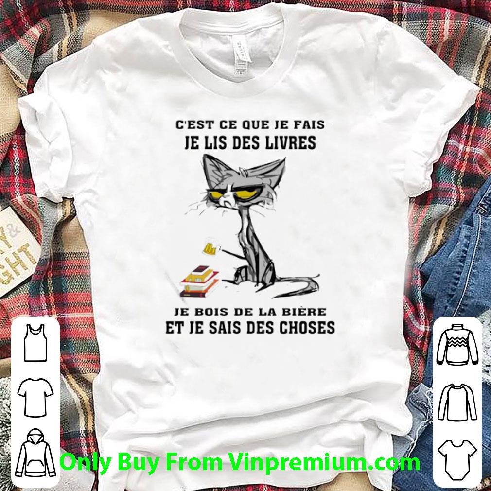 Great Grumpy Cat C’est Ce Que Je Fais Je Lis Des Livres Je Bois De La Biere shirt