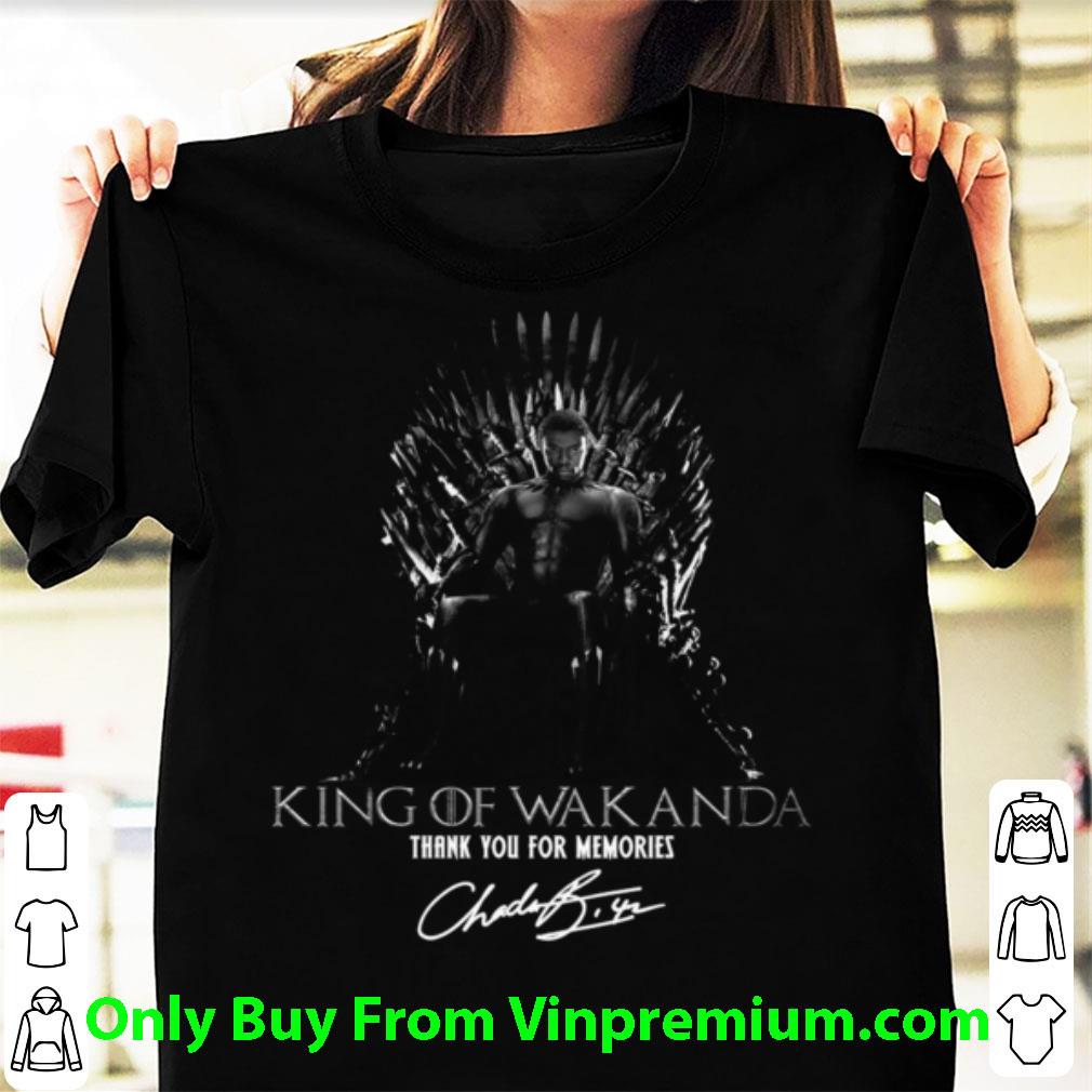 Awesome Black Panther King Of Wakanda Thank You For The Memories Signature shirt