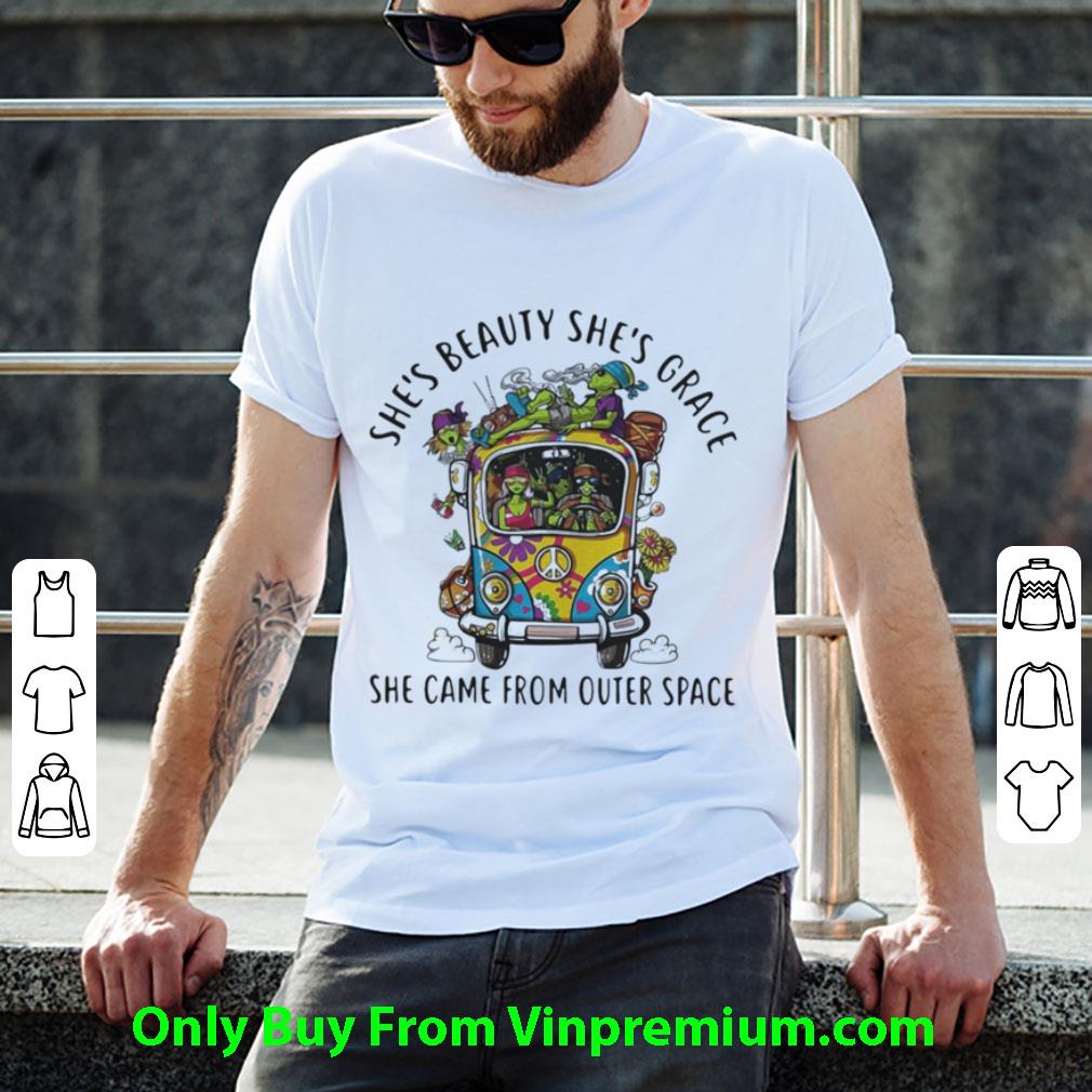 Awesome Alien Camping Car Hippie She’s Beauty She’s Grace She Came From Outer Space shirt