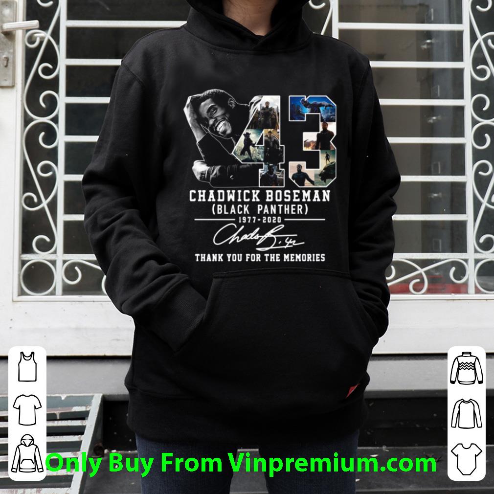 d400a0cd great 43 years 1977 2020 chadwick boseman black panther thank you for the memories signature shirt 4 - Great 43 Years 1977 2020 Chadwick Boseman Black Panther Thank You For The Memories Signature shirt