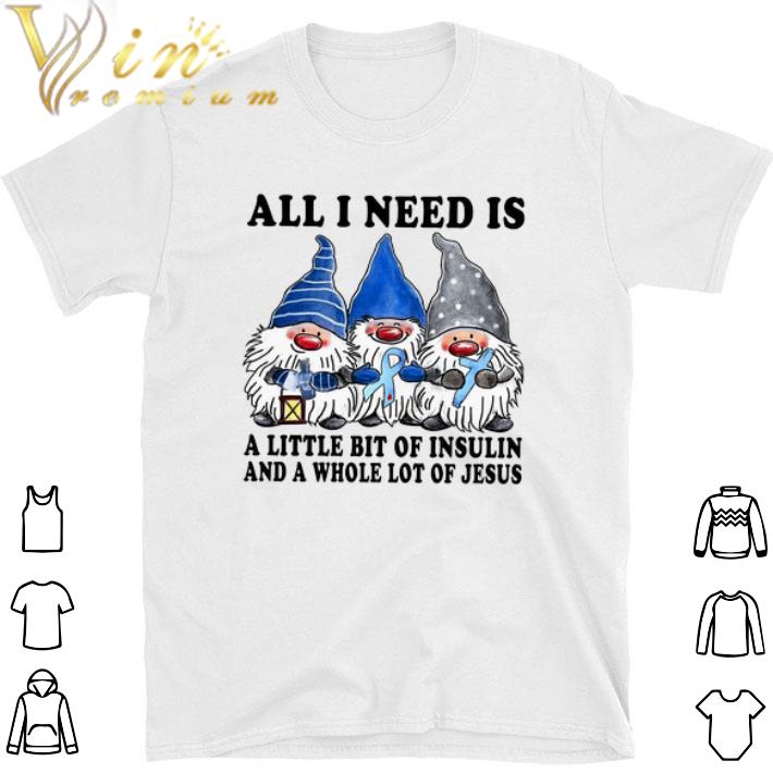 Hot Gnomes Diabetes Awareness All I Need Is A Little Bit Of Insulin And A Whole tshirt