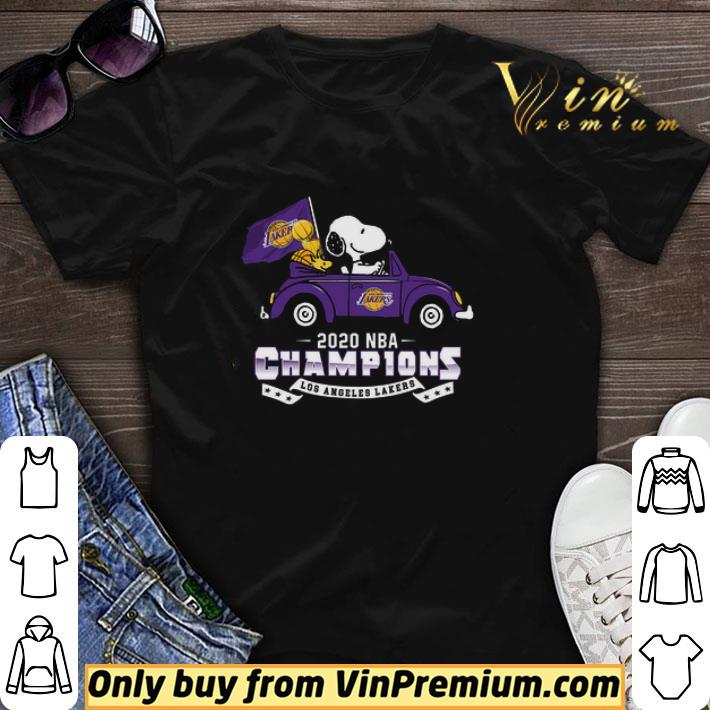 Funny Snoopy And Woodstock 2020 NBA Champions Los Angeles Lakers shirt sweater