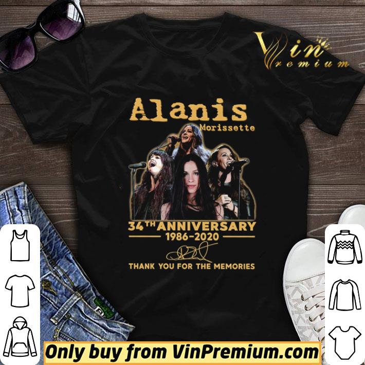Alanis Morissette 34th anniversary 1986 2020 thank you for the memories shirt sweater