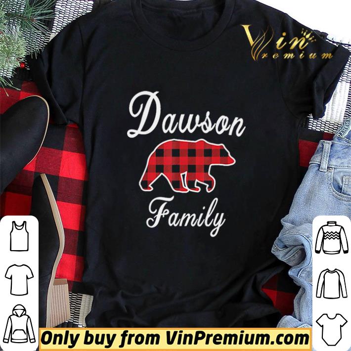DAWSON Family Bear Red Plaid Christmas Pajama shirt sweater