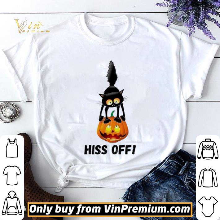 Cat Black Pumpkin hiss off Halloween shirt sweater