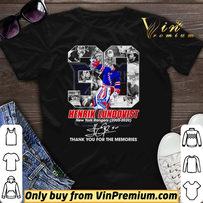 Awesome 30 Henrik Lundqvist New York Rangers 2005 2020 thank you for the memories shirt sweater