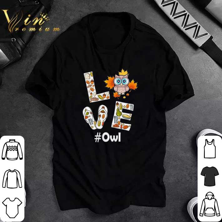 Awesome Love Owl Thanksgiving Merry Christmas tshirt