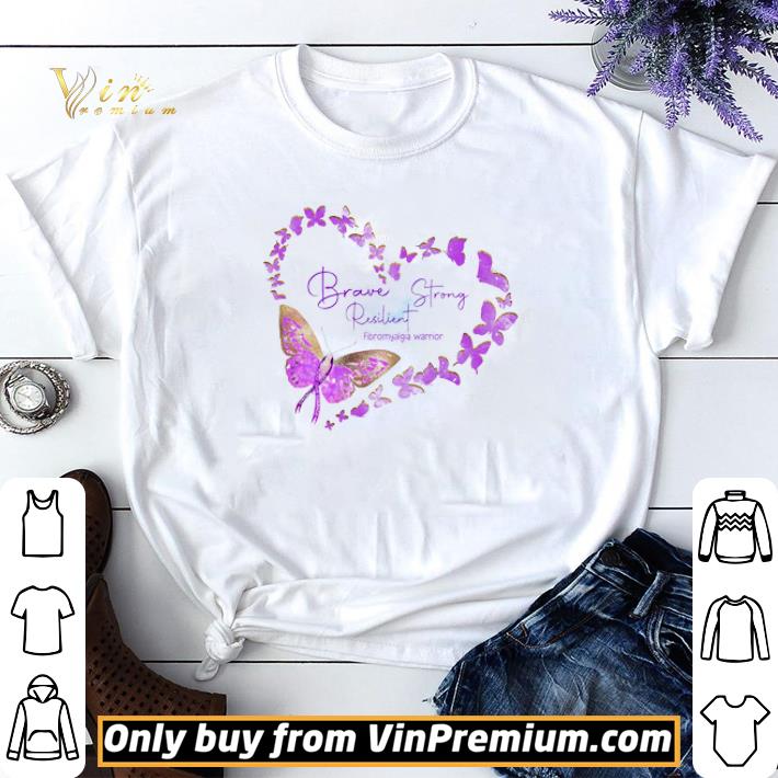 Butterfly Heart Brave Strong Resilient Fibromyalgia Warrior shirt sweater
