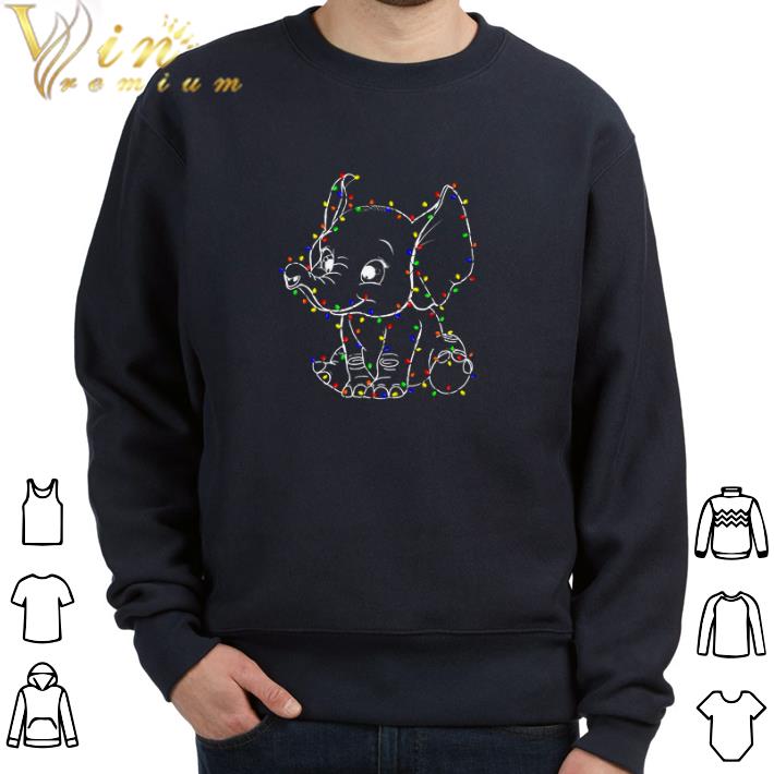 Pretty Elephant Christmas Light tshirt aa942108 pretty elephant christmas light tshirt 4 - Pretty Elephant Christmas Light tshirt