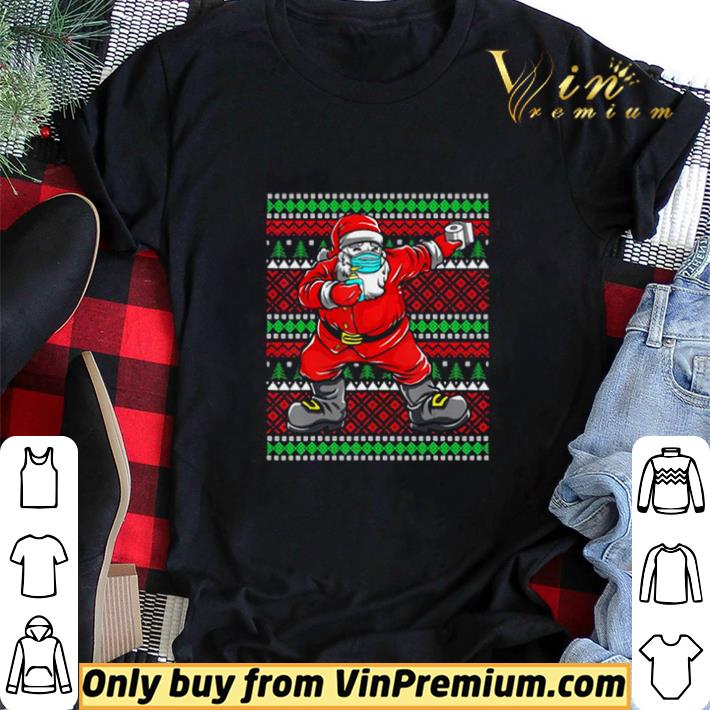 2020 Ugly Sweater Design Dabbing Santa Wearing Mask shirt sweater