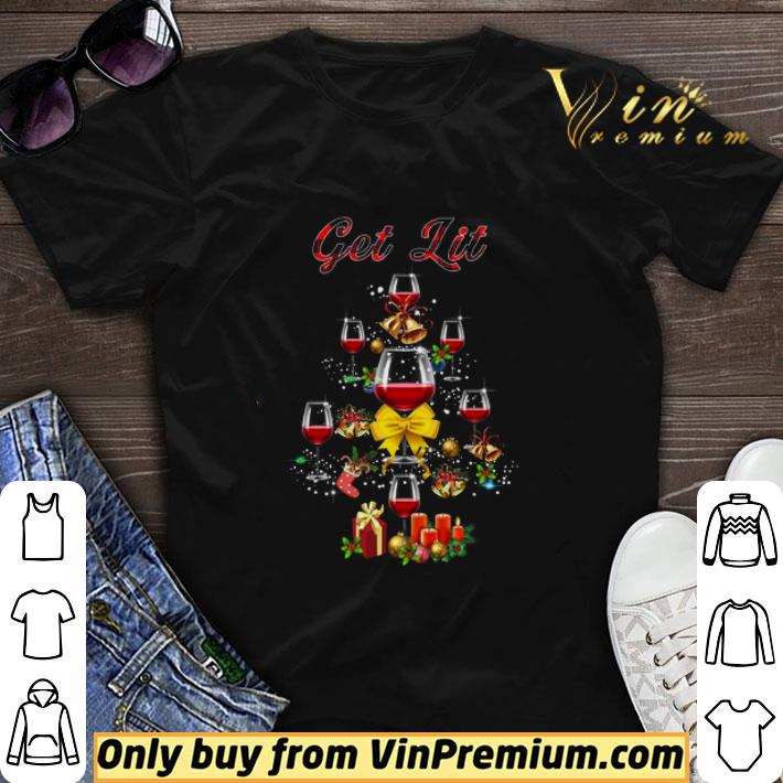 Get Lit Wine Merry Christmas Tree shirt sweater