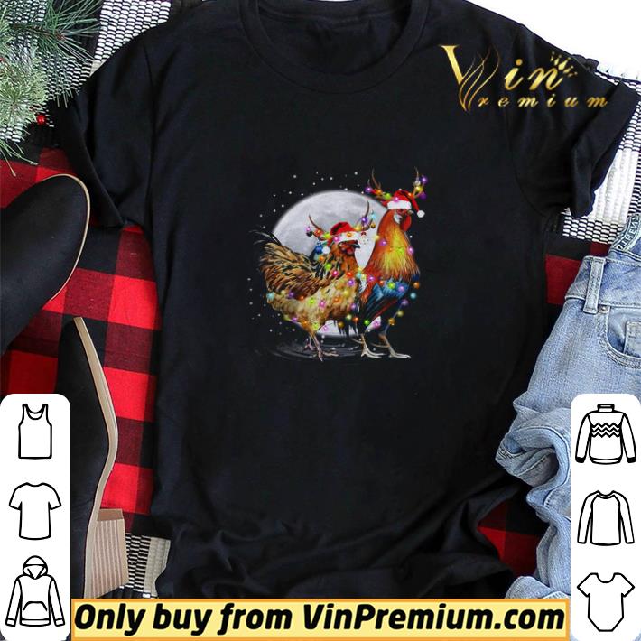 Chicken Light Merry Christmas shirt sweater